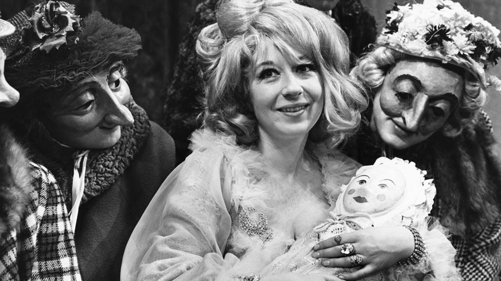 Frances Cuka as Mrs Allwit, in a scene from the Jacobean comedy A Chaste Maid in Cheapside at the Royal Court Theatre, in 1966