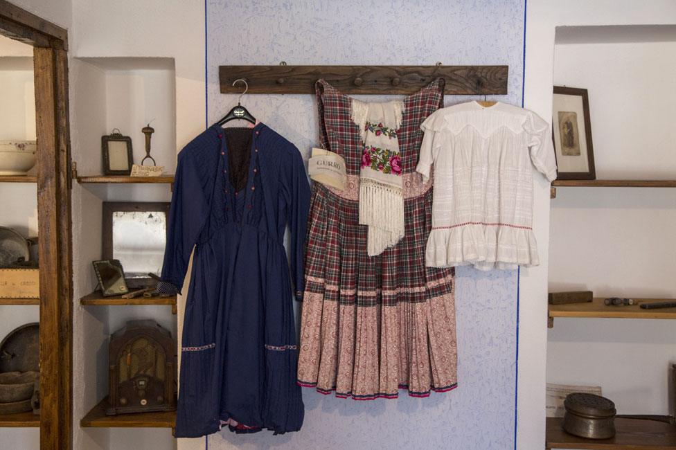 A traditional underskirt on display in the village museum