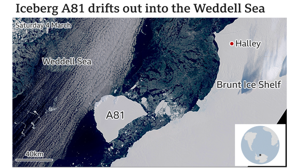 Map showing location of A81