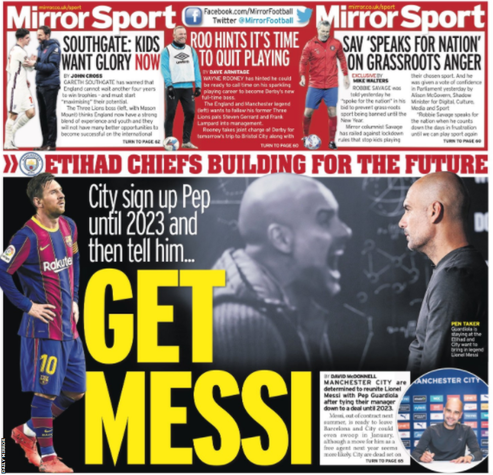 Daily Mirror back page