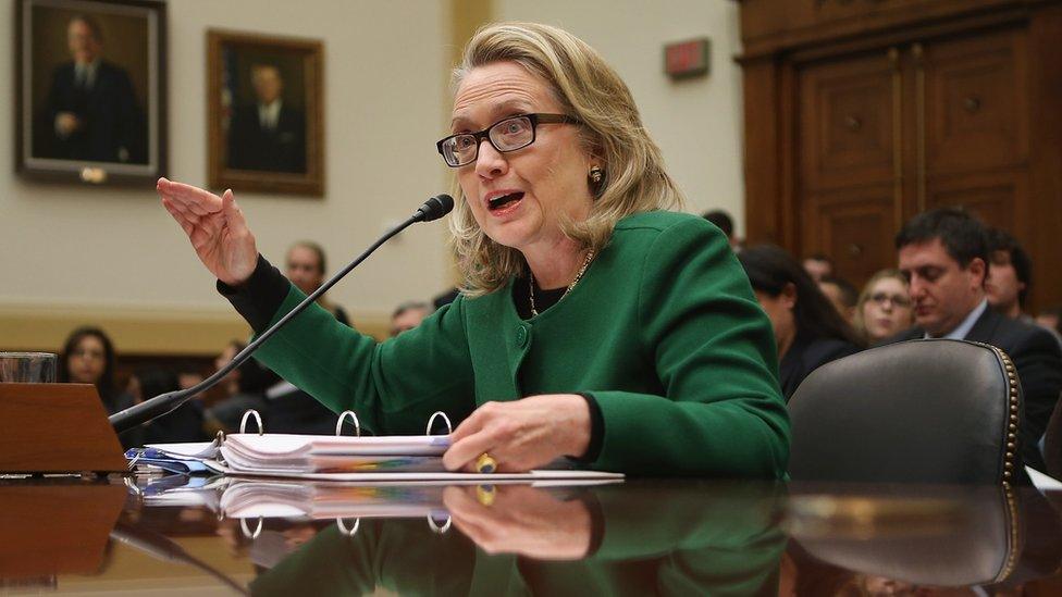 U.S. Secretary of State Hillary Clinton testifies before the House Foreign Affairs Committee about the September 11 attacks against the U.S. mission in Benghazi, Libya,