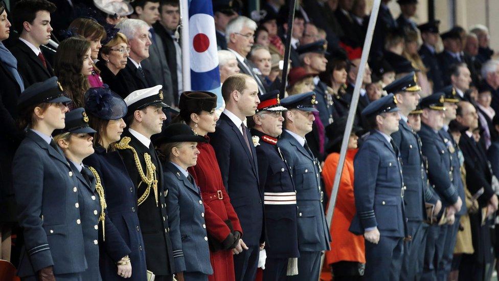 The Duke and Duchess of Cambridge during the parade