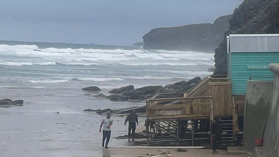 Beach huts at Watergate Bay