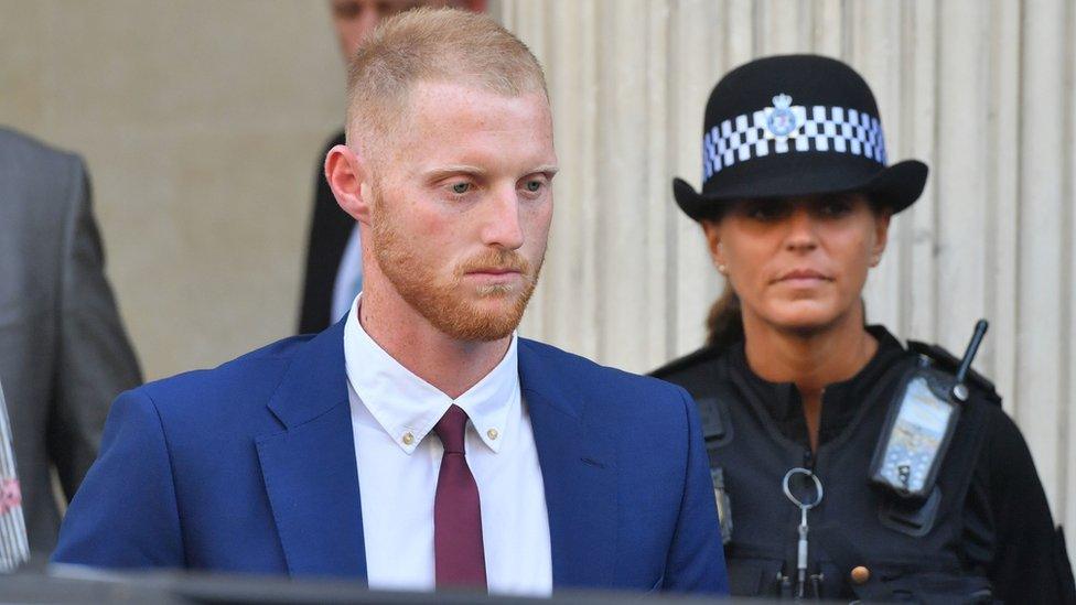 Ben Stokes leaving court