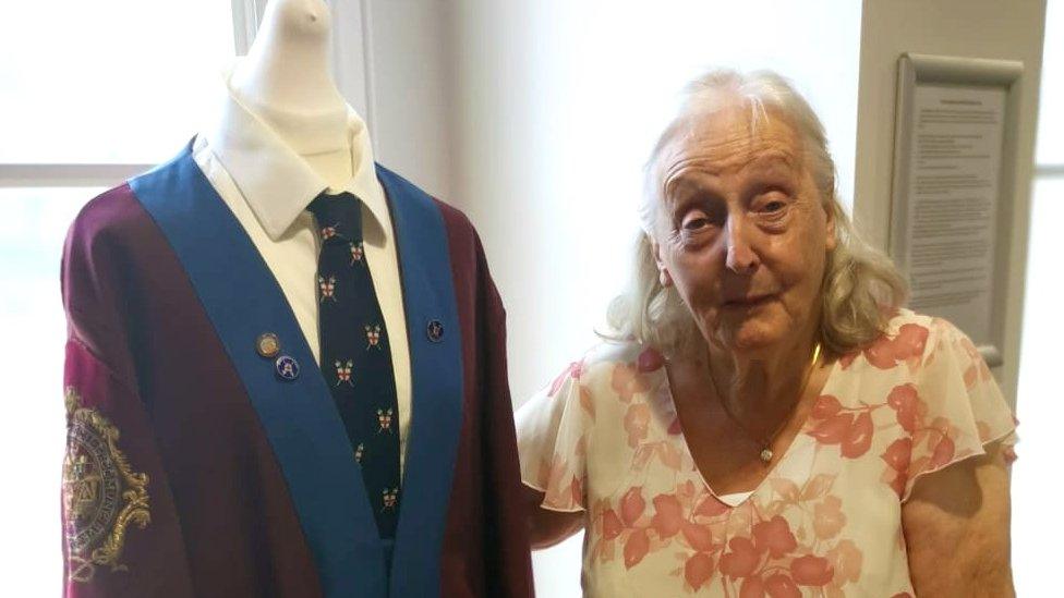 Pauline Dawson with a burgess robe
