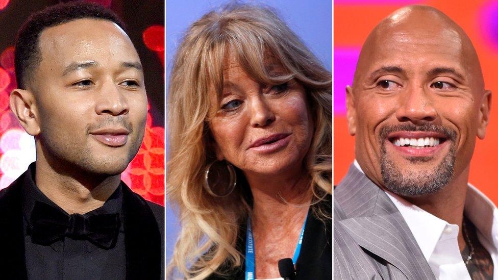 John Legend, Goldie Hawn, Dwayne "The Rock" Johnson