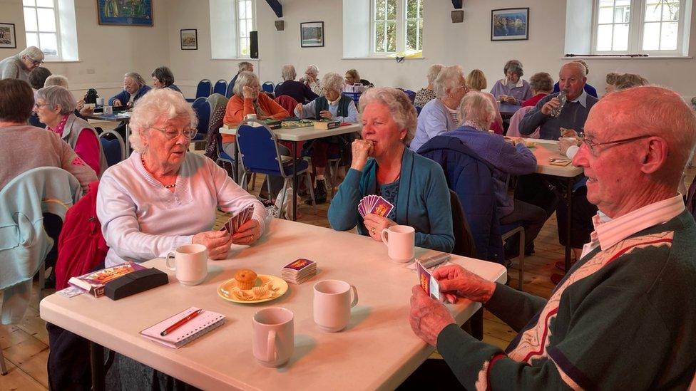 Pensioners playing card games