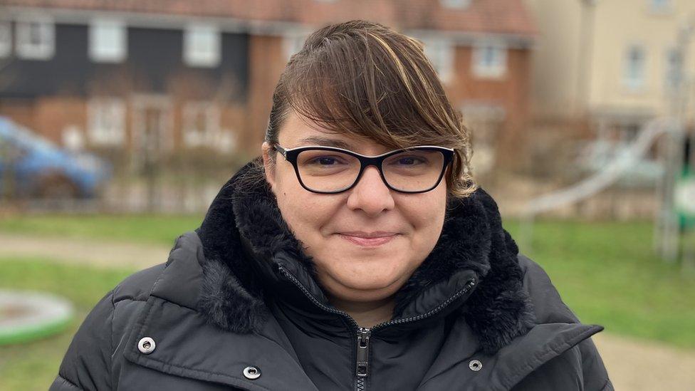 Parent Ioana Apostu smiling at the camera