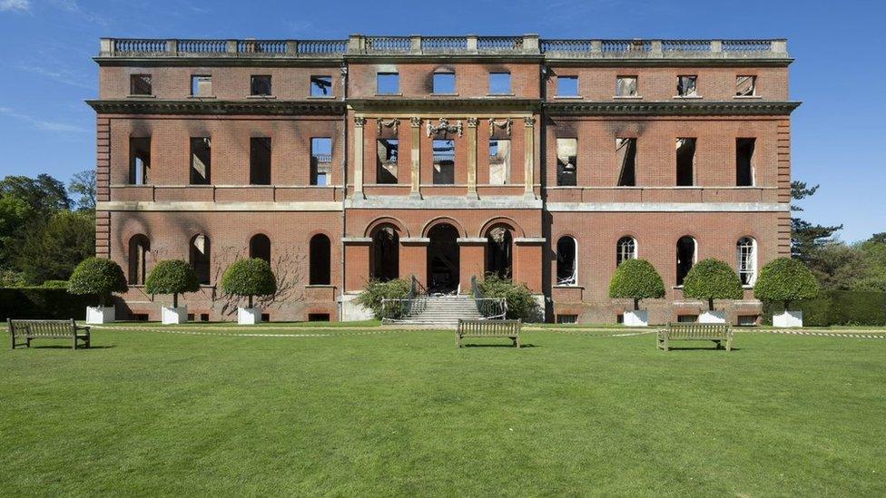 The remains of Clandon Park House