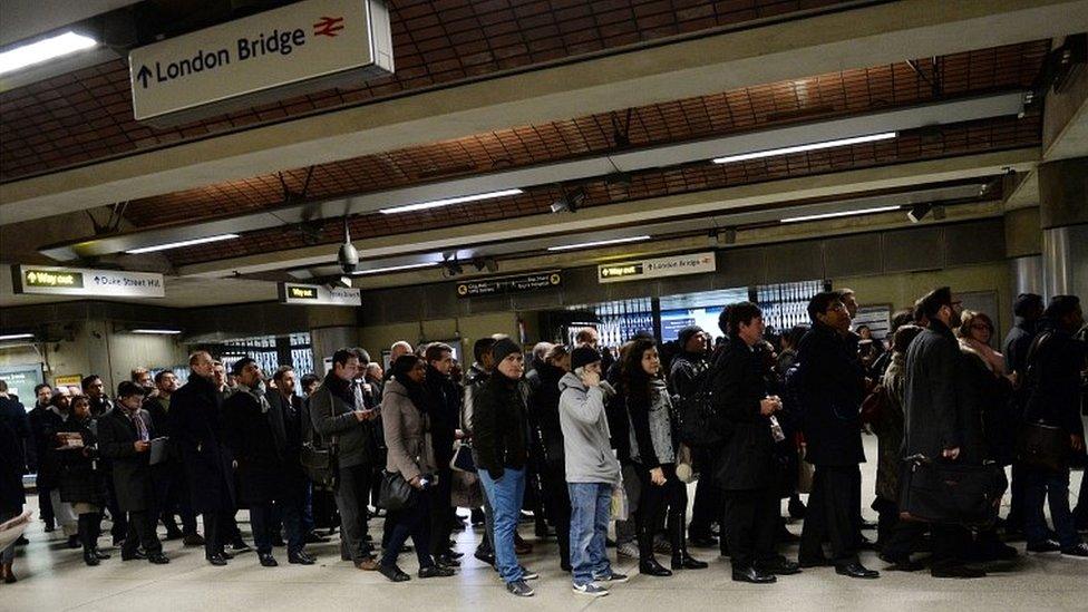 Commuters queue at London Bridge during previous Tube strike