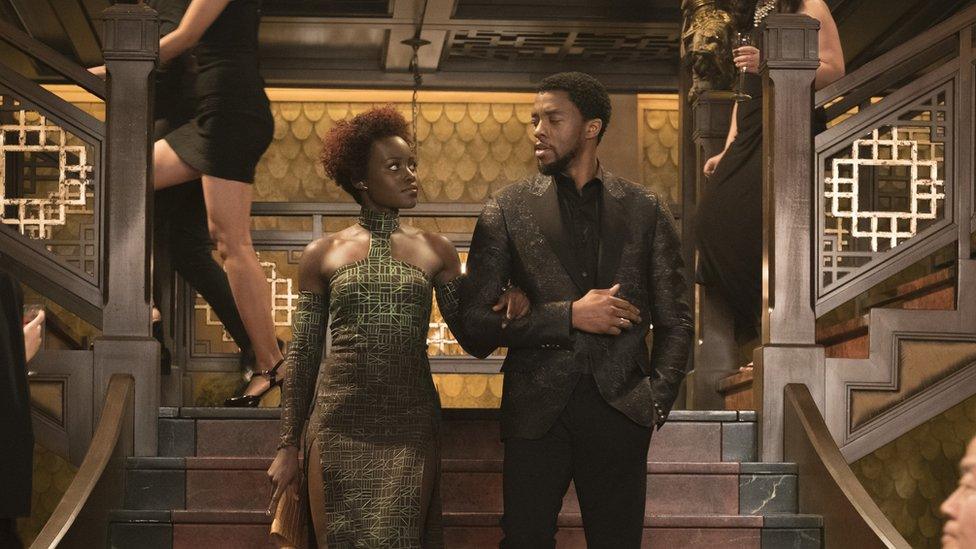 Lupita Nyongo'o and Chadwick Boseman in Black Panther