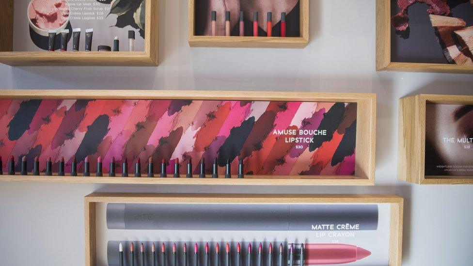 Products displayed in the Bite Lip Lab