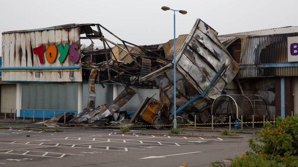 Damaged Toys R Us building