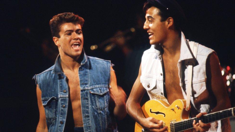 George Michael and Andrew Ridgeley in Wham!