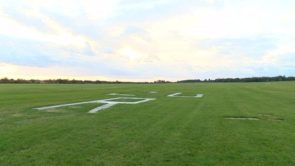 One of the grass airstrips at Redhill aerodrome