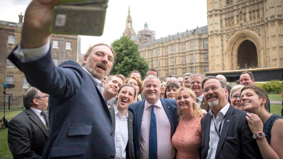 SNP MPs outside parliament