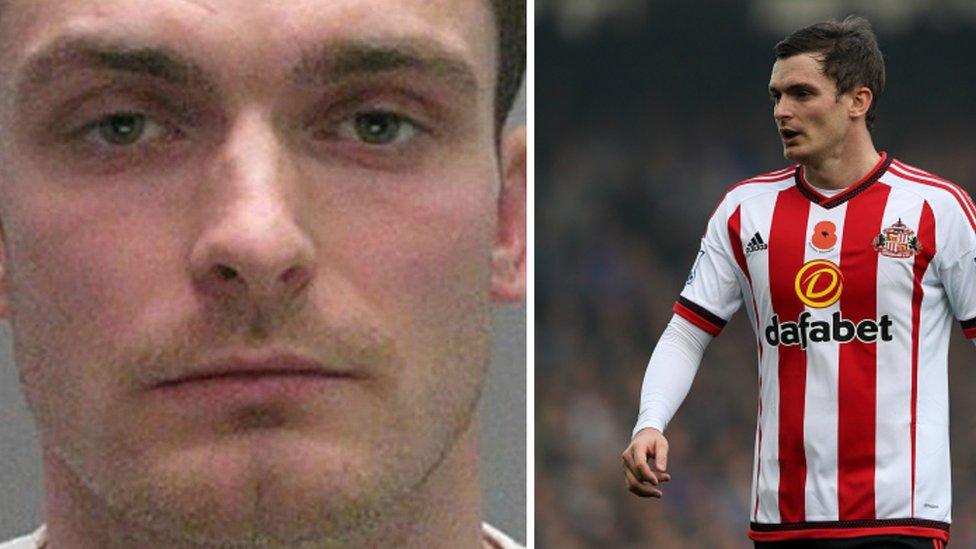 Adam Johnson's mugshot and playing for Sunderland