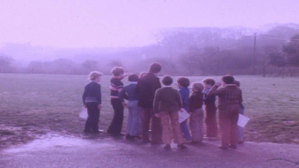 Broad Haven pupils and their headteacher