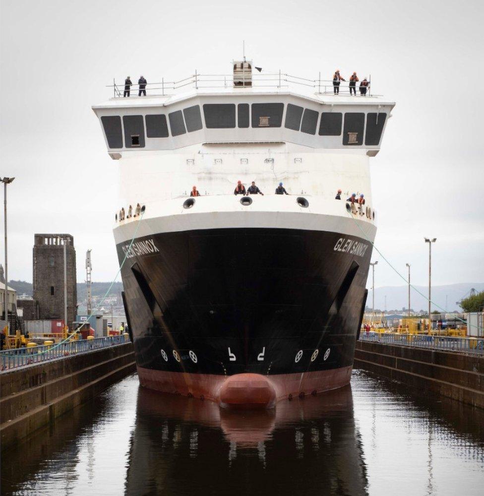 Glen Sannox in dry dock