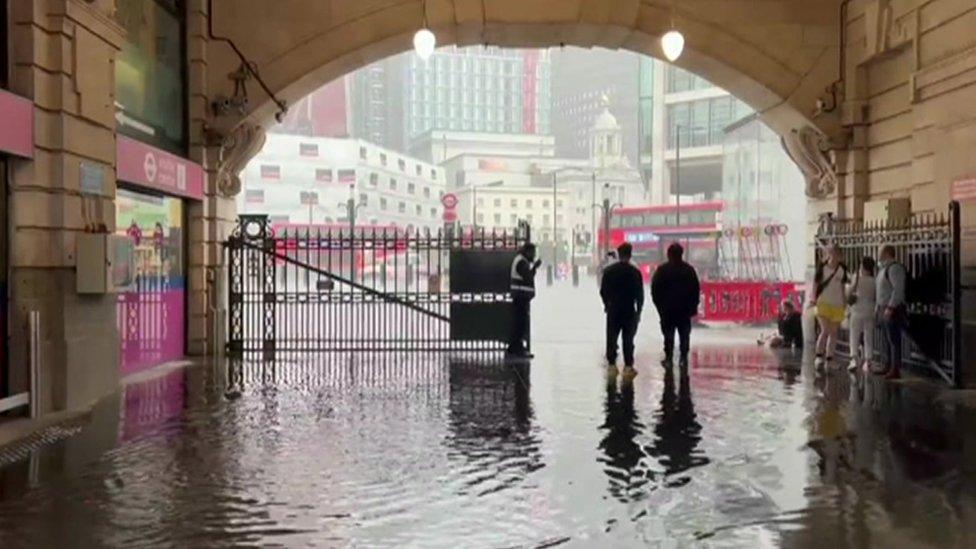 Flooding at Victoria Station