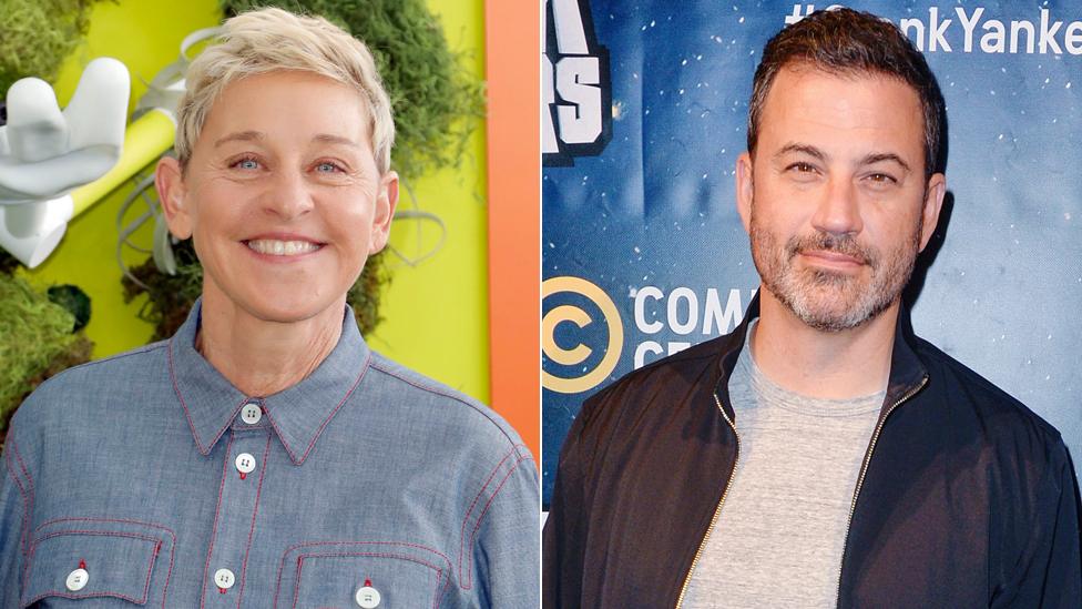 Ellen DeGeneres and Jimmy Kimmel