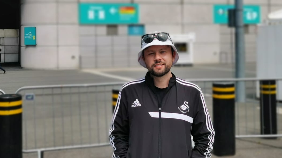 Matt outside Wembley stadium