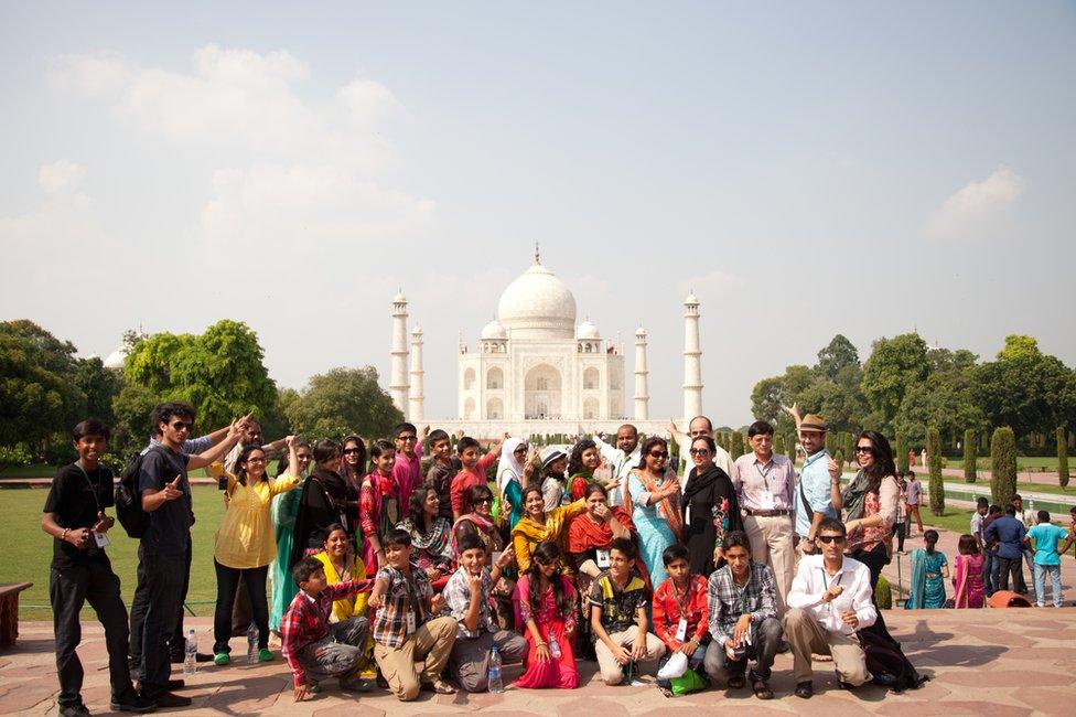 Students from Pakistan visited the Taj Mahal in Agra in 2015.