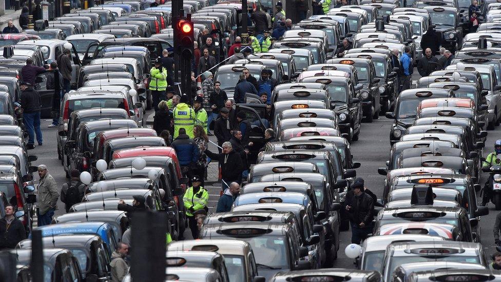 Black cab Uber protest