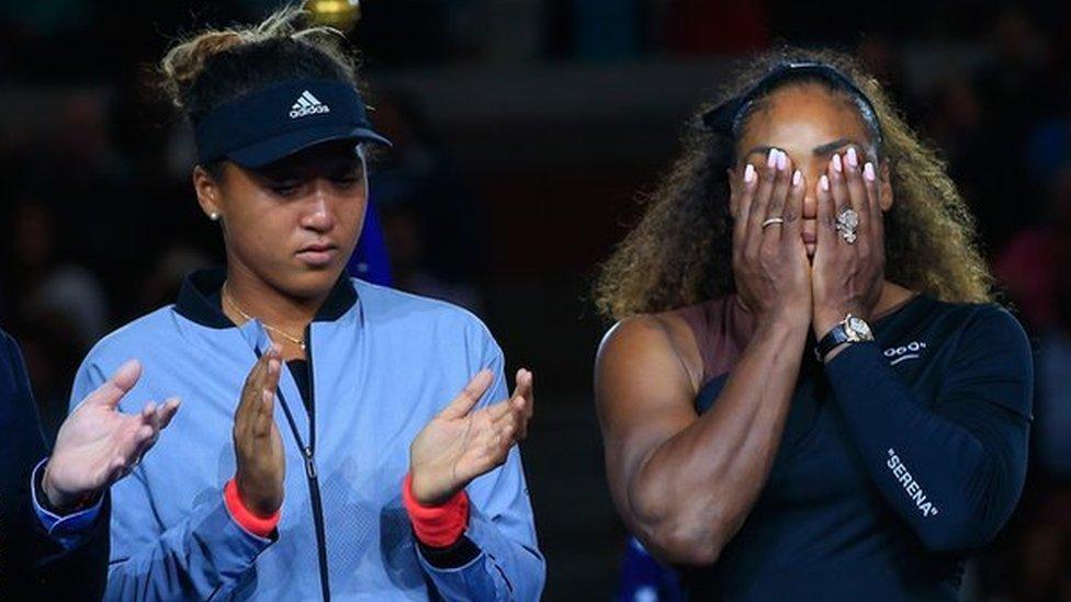 US Open winner Naomi Osaka (left) and beaten finalist Serena Williams