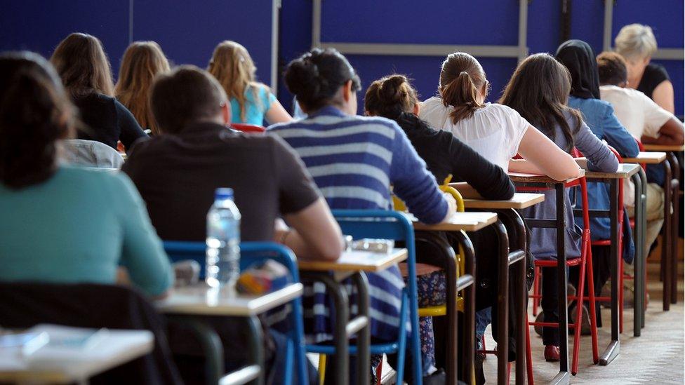 Pupils sitting exam