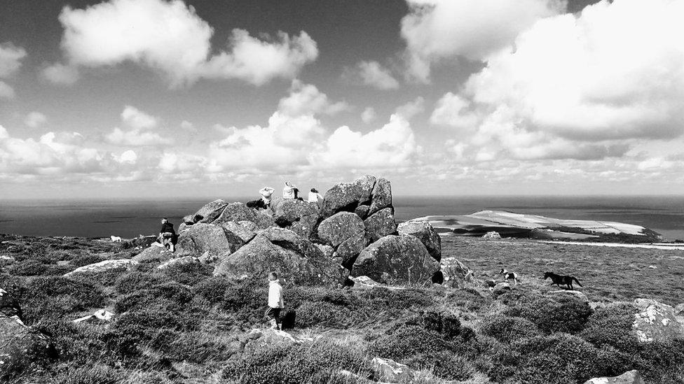 The top of Dinas mountain in Pembrokeshire