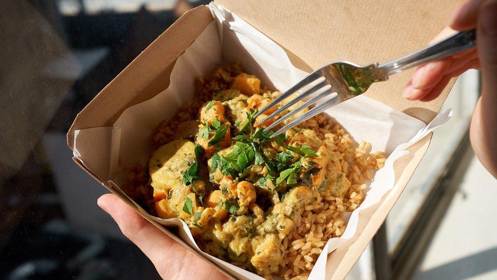 curry in cardboard box