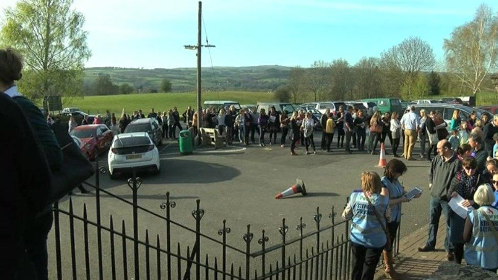 Hundreds attend a meeting on south Powys schools closures