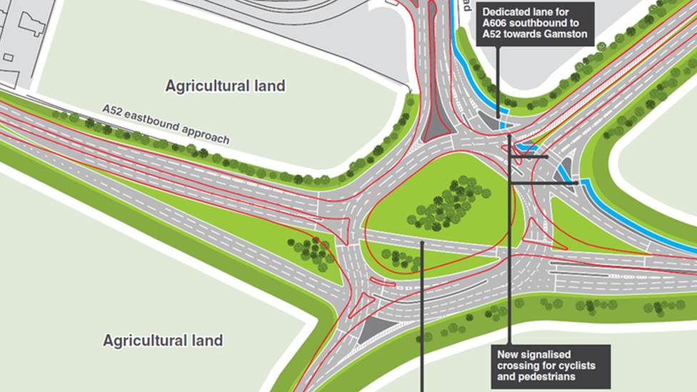 Part of the plans for the Wheatcroft roundabout