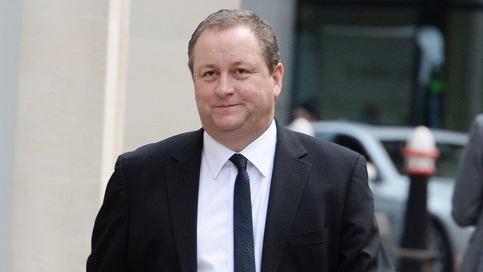 Mike Ashley arriving at the High Court