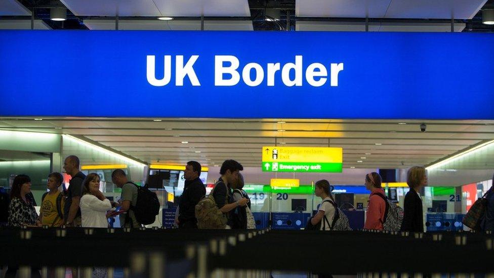 Border control at Heathrow airport