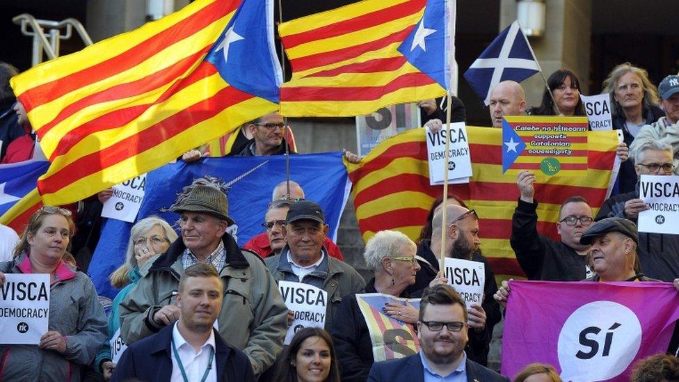 Pro-Catalonia rally in Glasgow