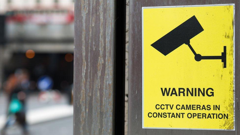 A cctv warning sign