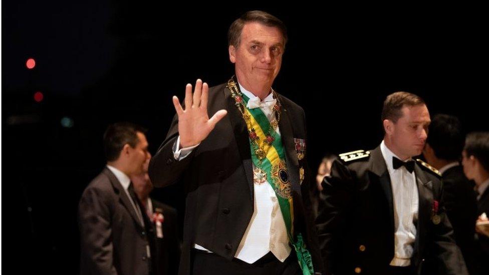 President Jair Bolsonaro arrives at the Imperial Palace for the Court Banquets after the Ceremony of the Enthronement of Emperor Naruhito in Tokyo, Japan October 22, 2019.