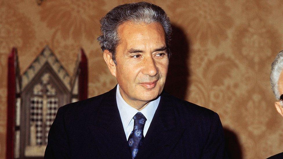 Aldo Moro before his kidnapping at an event