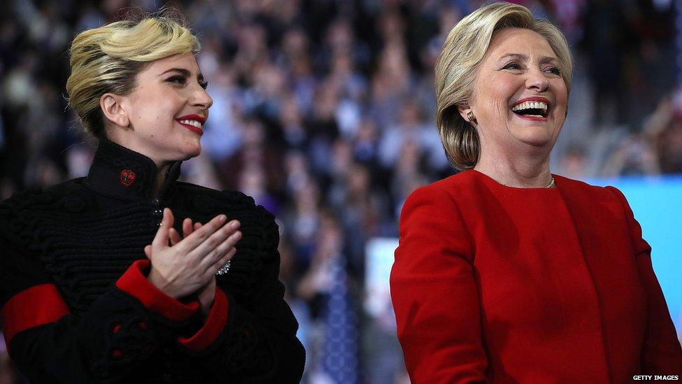 Lady Gaga and Hillary Clinton