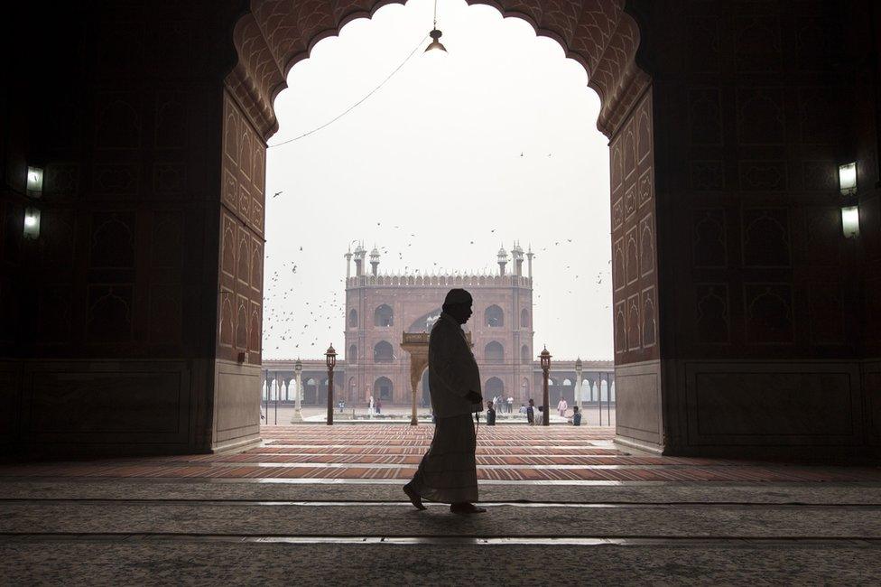 A Muslim man at Delhi's Jama mosque