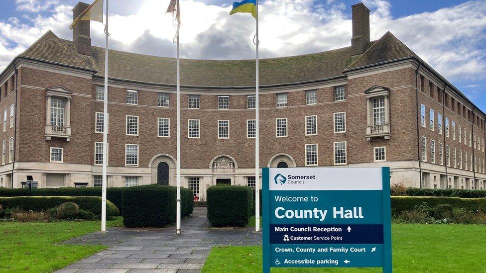 County Hall in Taunton, Somerset, seen from the outside