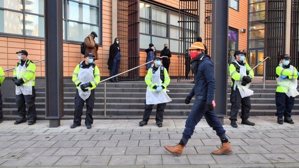 Police outside Bristol Magistrates' Court