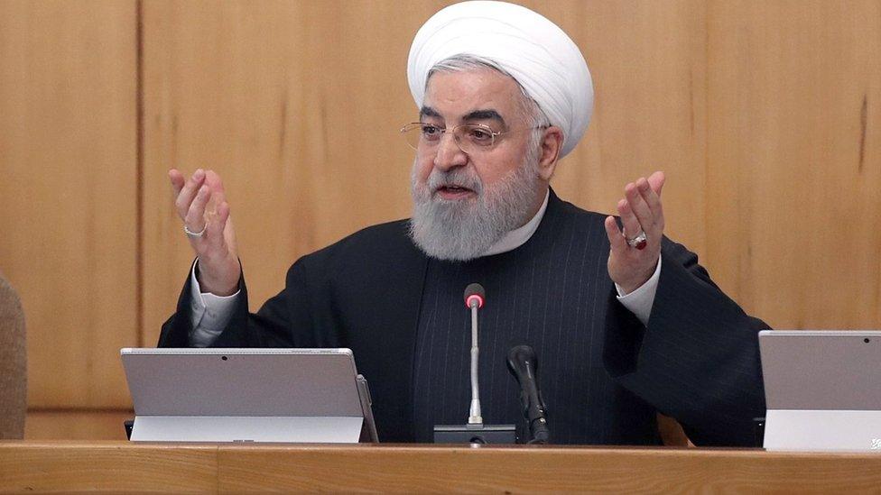 Iranian President Hassan Rouhani speaks at a cabinet meeting (15 January 2020)