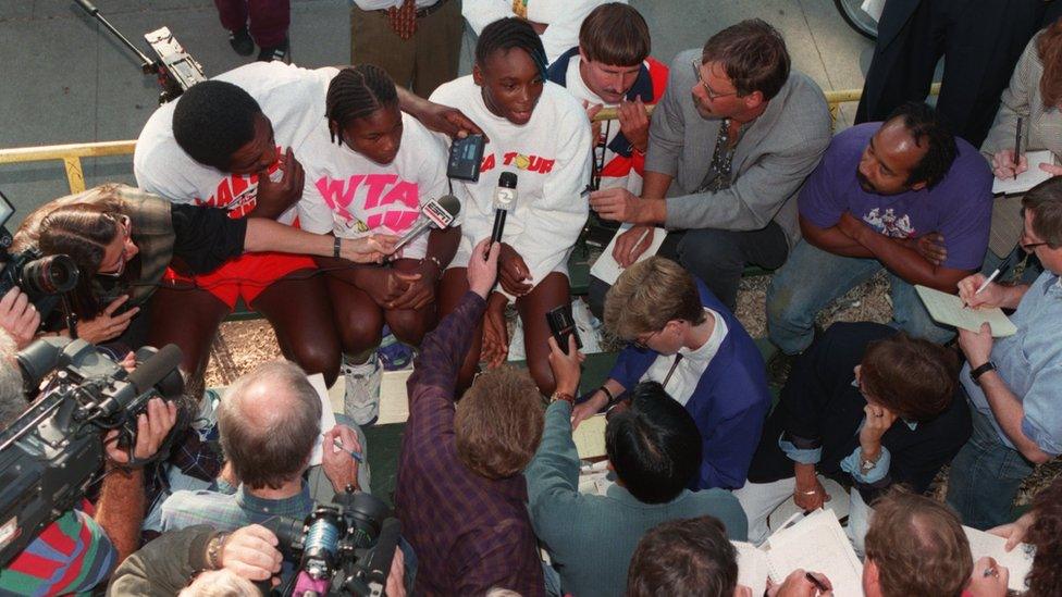 Serena became a professional tennis player when she was just 14 years old. Even at this young age, the two Williams sisters were getting a lot of attention from the press.