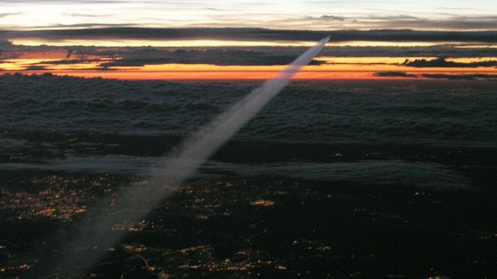 Contrails in the evening