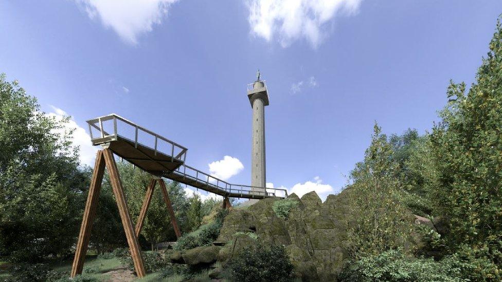 Artist impression of column and viewing platform