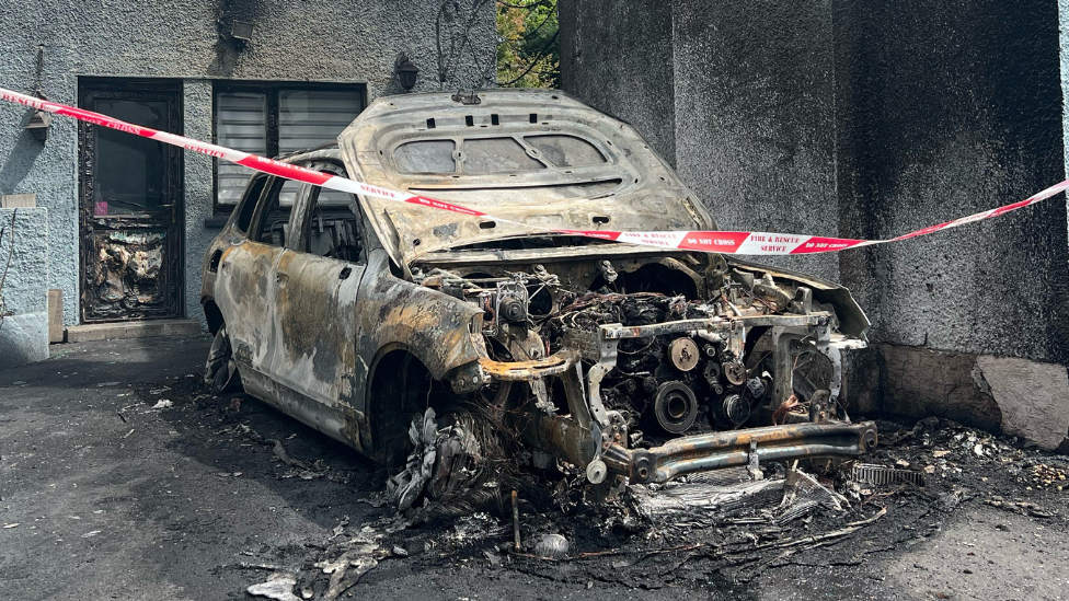 Burnt out car