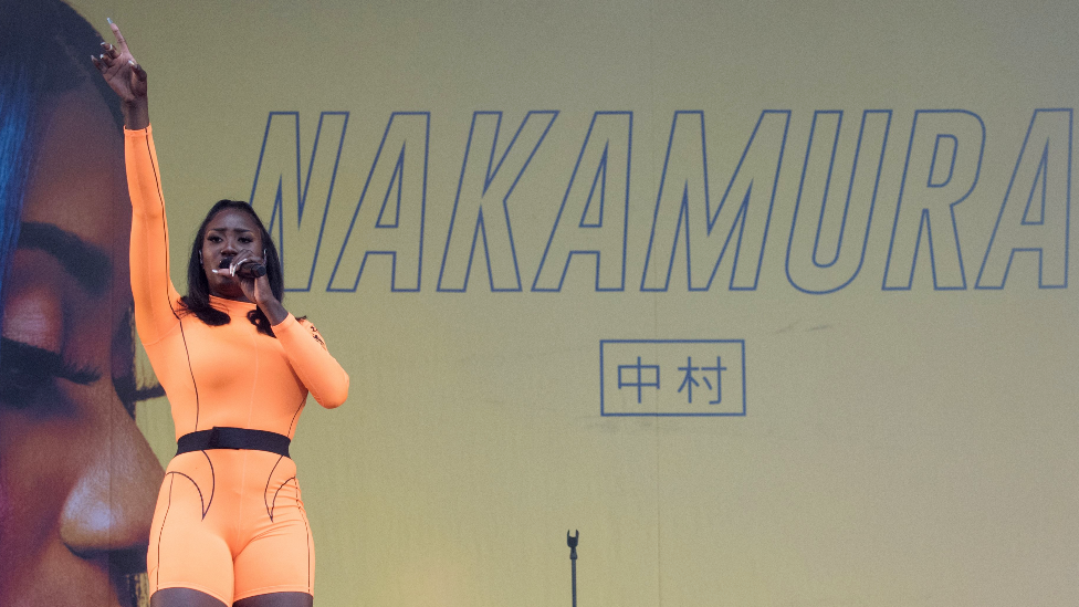 Aya Nakamura performing in France in 2019